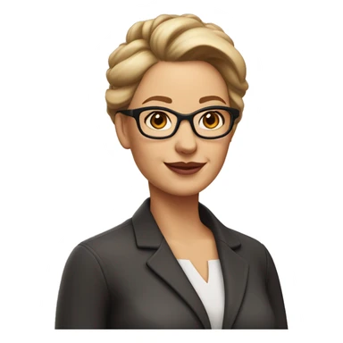 40-year-old white woman with dark skin. It's beautiful. Wear glasses. Honey colored eyes. Pretty mouth. Small face. She wears her hair up. pink lips and dark brown hair

  sticker