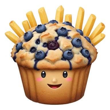 A McDonald's blueberry muffin with a side of French fries sticker