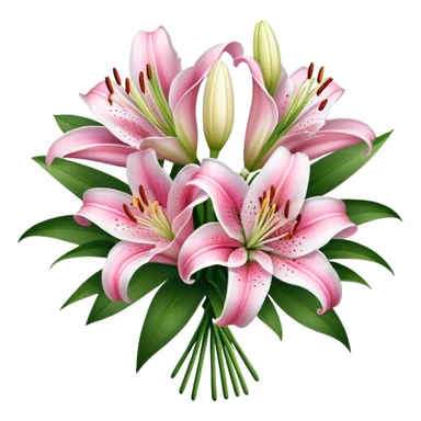 Lily stargazer flower bouquet  sticker