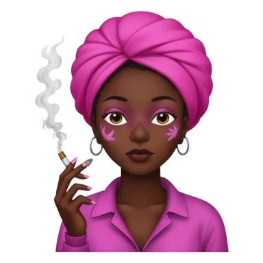 black woman smoking weed in pink tones sticker