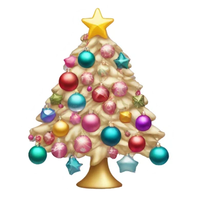 aesthetic christmas tree with girly ornaments sticker