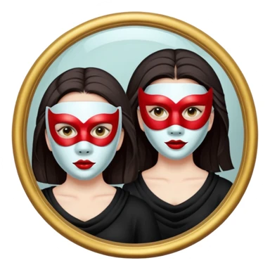 Killer on mask  in mirror behind woman sticker