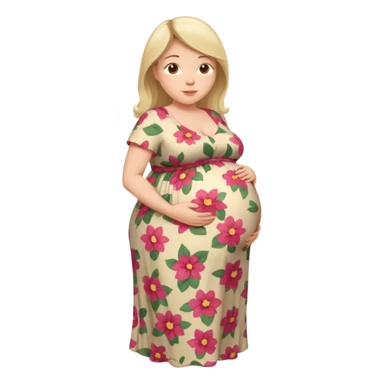very heavily pregnant overdue woman with very  very big and large belly  sticker