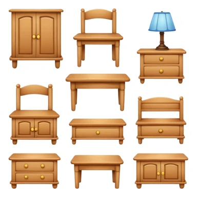 set of furniture sticker