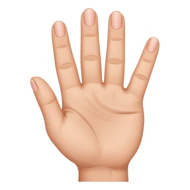 one hand emoji with 3 fingers in the middle up, and the thumb and little finger down, showing that 3 fingers are up sticker
