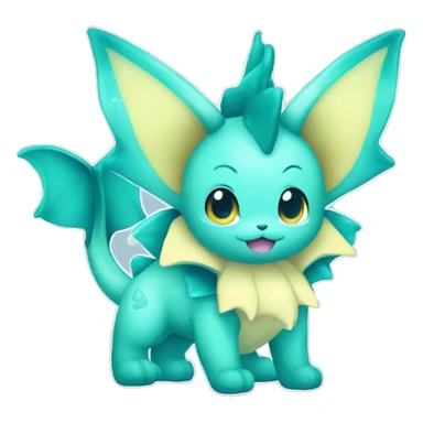 Kawaii Vaporeon full body sticker