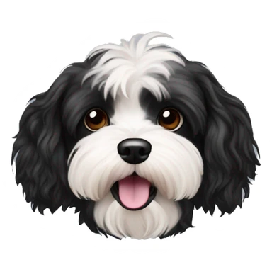 Black coloured dog bichon havanese with black eyes go crazy sticker