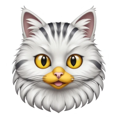 cat face on bird fullsize sticker