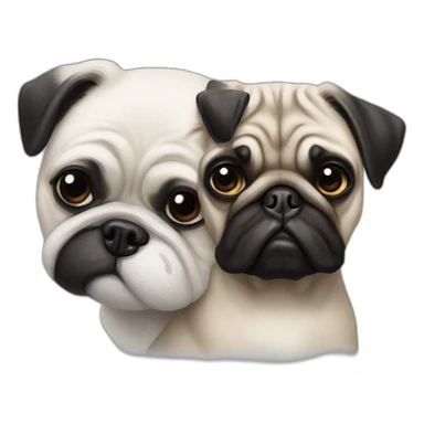 A black and white shitzu next to a pug sticker