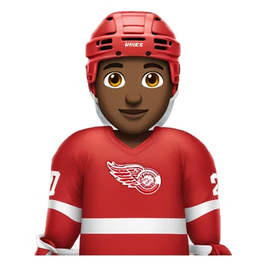 Detroit red wings hockey player, full figure with skates, with visor sticker