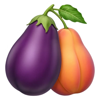 Eggplant with peach sticker