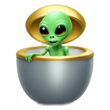 Alien in a ufo with a golden toilet sticker