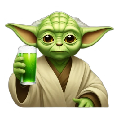 yoda drink a big beer sticker