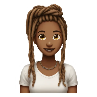 Pretty girl with brown ombré dread locs sticker