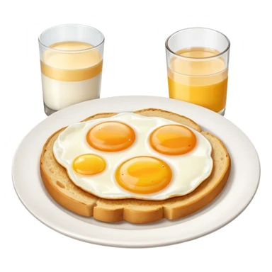 Breakfast ( bread + egg + glass of milk)
 sticker