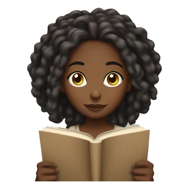 Black girl with locs reading  sticker