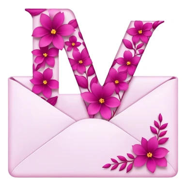 Magenta flowery romantic alphabet letter sticker