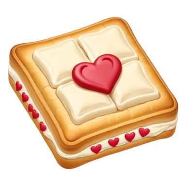 Frosted Toaster strudel pastry with hearts sticker
