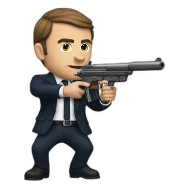macron hold a gun sticker