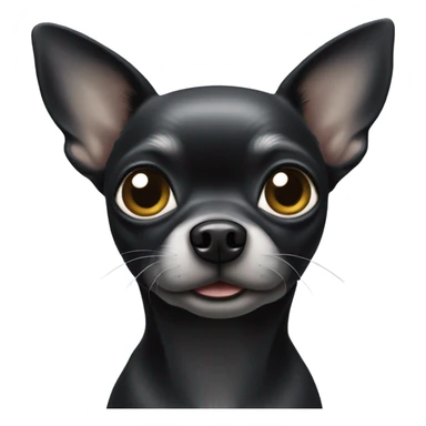 black chihuahua that is old and turning grey but cute sticker