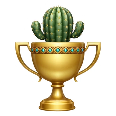 gold cactus cup trophy no face sticker