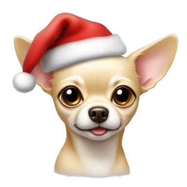 Light beige Chihuahua whit a Santa hat  sticker