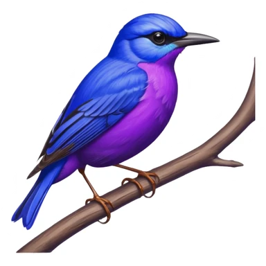 Still life, hyperrealism, male Purple Honeycreeper, Cyanerpes caeruleus, on tree branch sticker