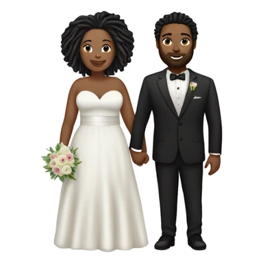 Plus size couple with locs wedding pale sticker