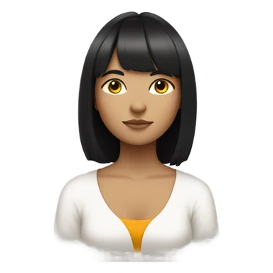 White teen girl with black hair and bangs meditating sticker