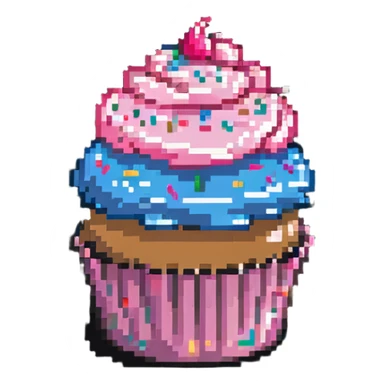 cupcake with pink icing and sprinkles sticker
