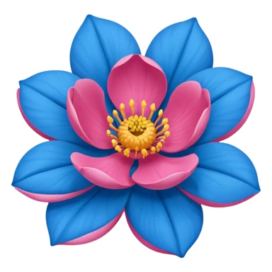 Um emoji da flor rosa vermelha tradicional só que com coloração azul sticker