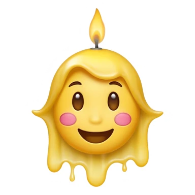 Emoji souriant Avec goutte de sueur qui souffle une bougie sticker