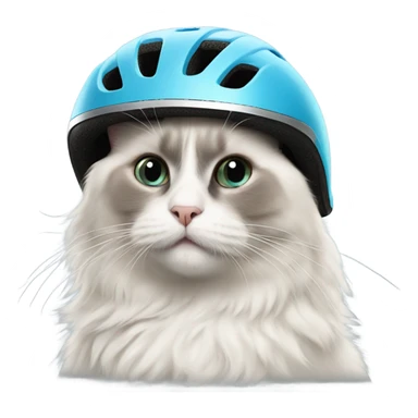 Ragdoll cat wearing bike helmet sticker