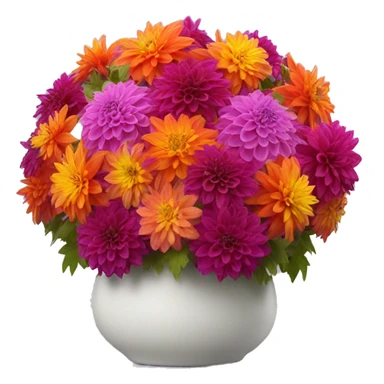 Vibrant Dahlia arrangement sticker