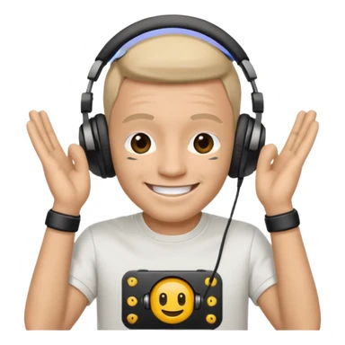 kulaklık takan bir dj sticker