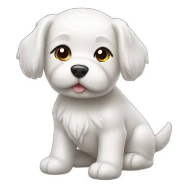little white puddle toy dog sticker