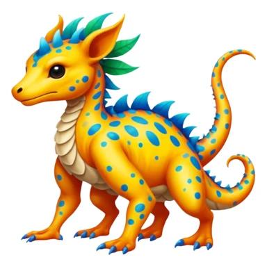 a vibrant colorful edgy vernid-fionbri-creature with splash patterns full body sticker