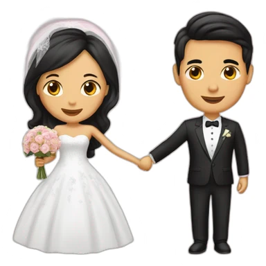 newly wed couple asian  sticker