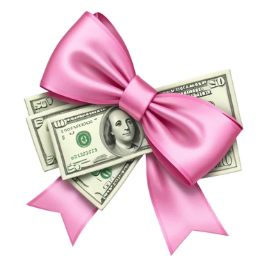 Money cash with pink bow sticker