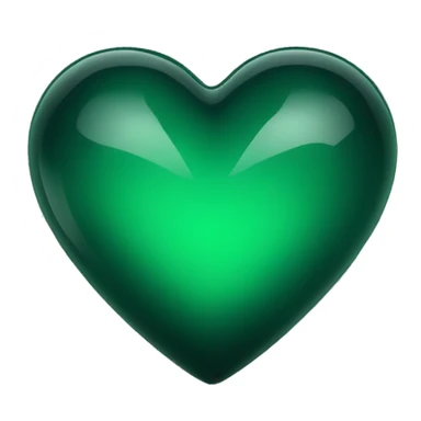 Dark green glass heart  sticker