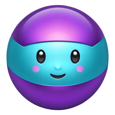 glitter purpel cian little ball sticker