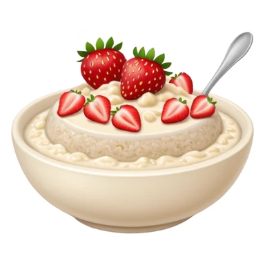 A bowl of porridge with strawberries  sticker