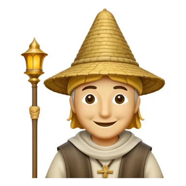 concha del Camino de Santiago con una peregrina sticker