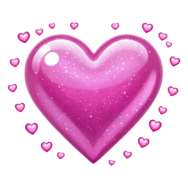 pink sparkle heart sticker