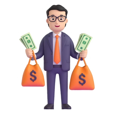 accountant with money bags sticker