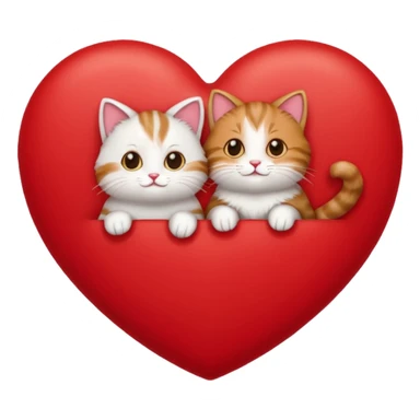 coeur et chats sticker
