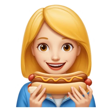 hotdog eating woman sticker
