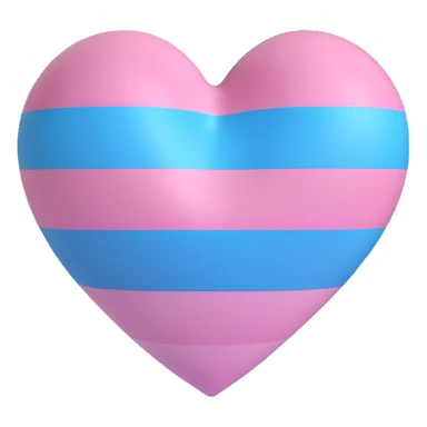 Change the flag inside the heart to the transgender pride flag, keep the 3D emoji style, no background. sticker