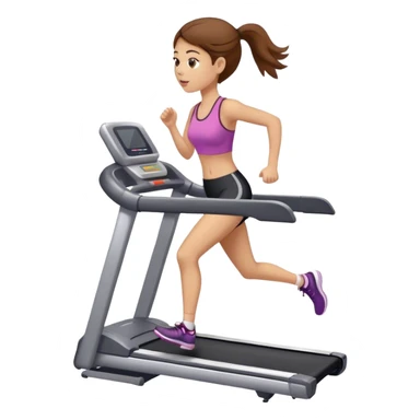 Girl, brown hair, running on a treadmill  sticker