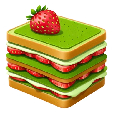 Strawberry matcha sandwich sticker